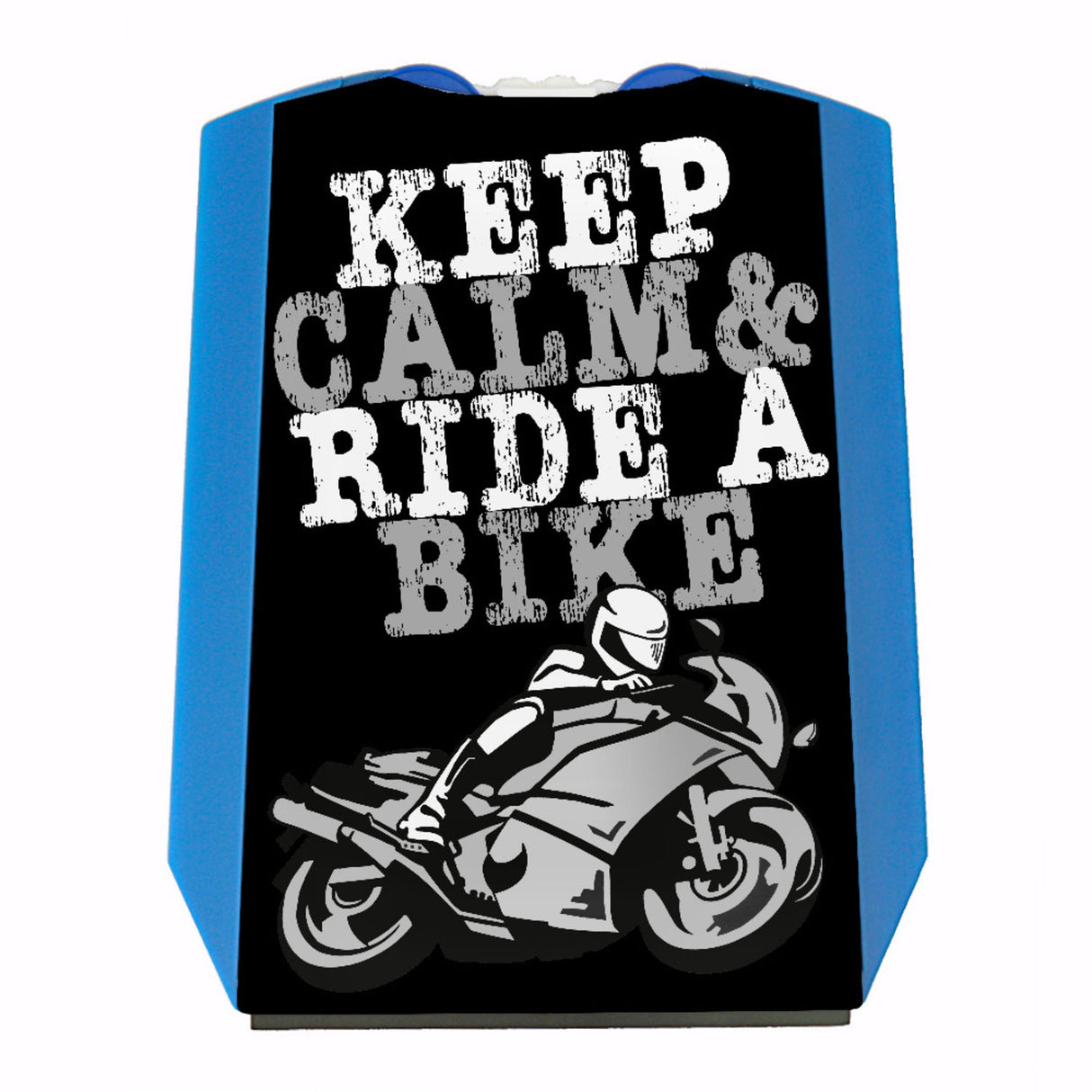 Keep calm & ride a bike Parkscheibe mit Motorrad Motiv in rot