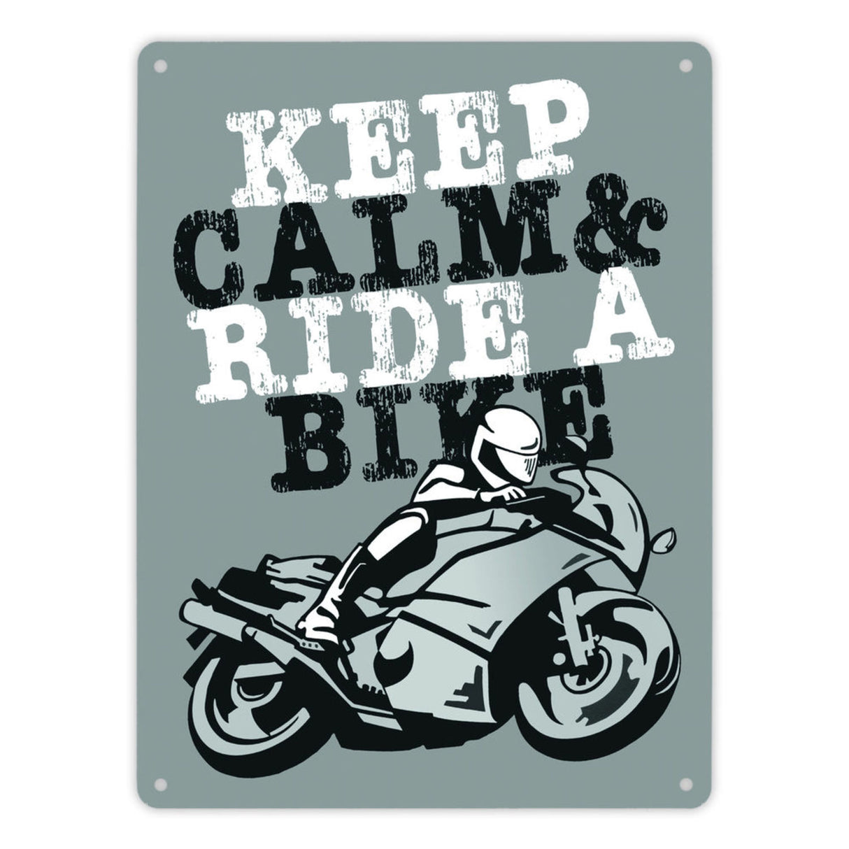 Keep calm & ride a bike Metallschild zum Thema Motorrad fahren