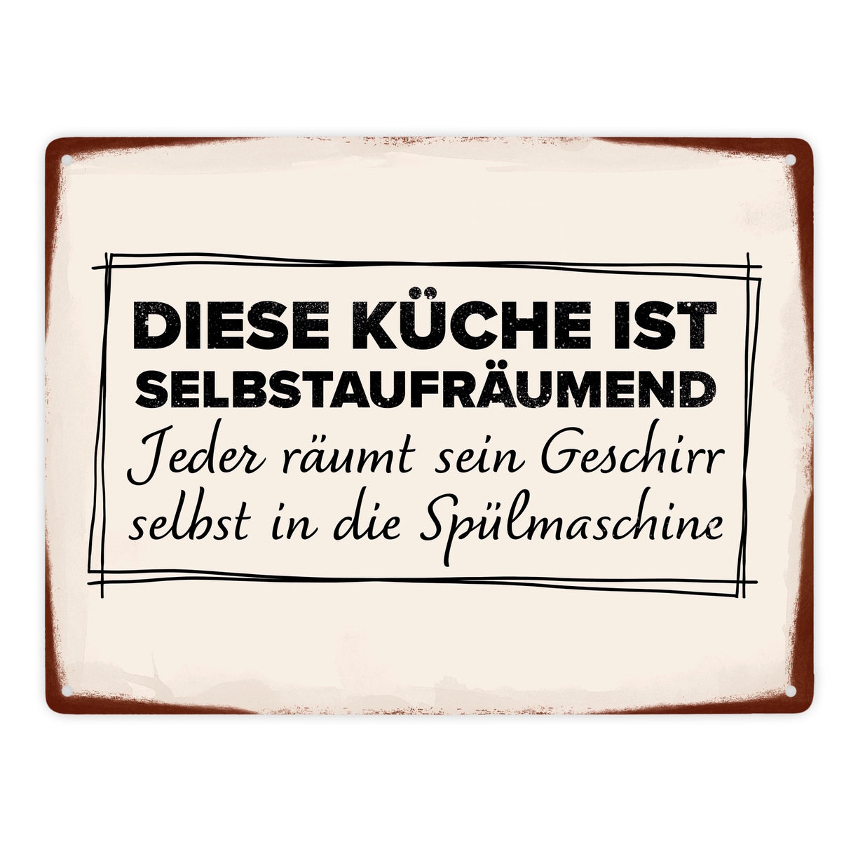 Diese Küche ist selbstaufräumend Metallschild in 15x20 cm für den Haushalt