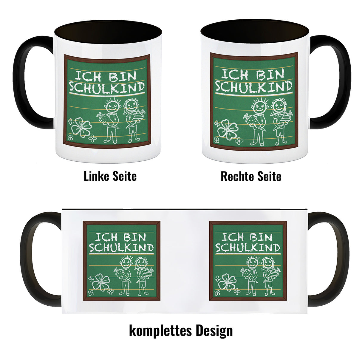 Ich bin Schulkind Kaffeebecher für die Einschulung im Tafellook