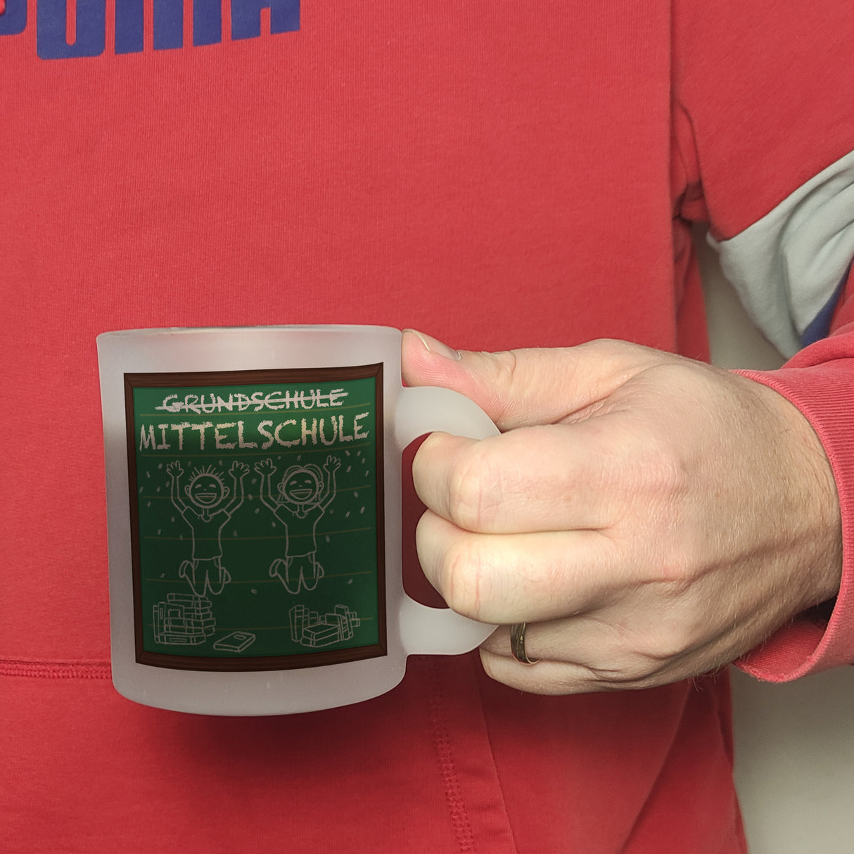 Mittelschule Kaffeebecher für die weiterführende Schule im Tafellook
