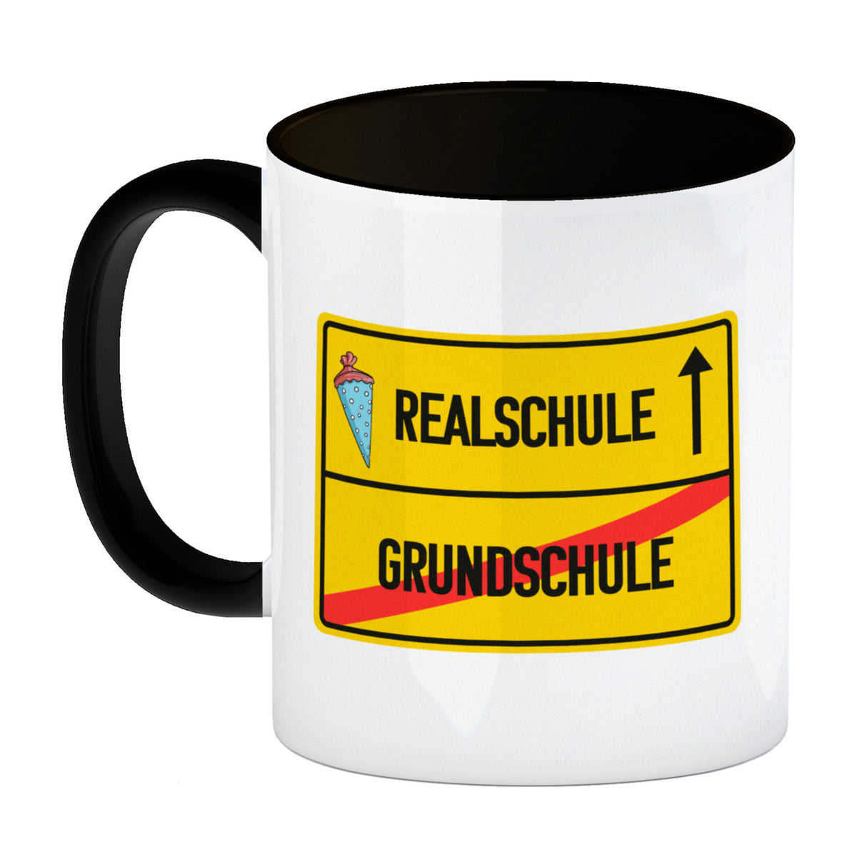 Realschule Ortsschild Kaffeebecher zur Einschulung