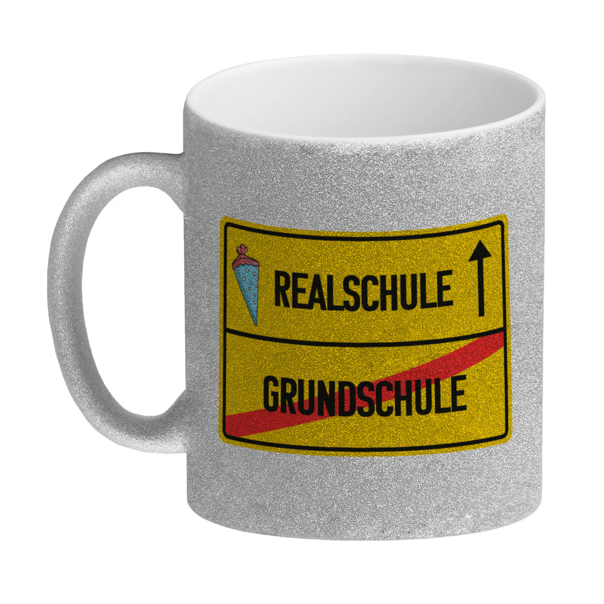 Realschule Ortsschild Kaffeebecher zur Einschulung