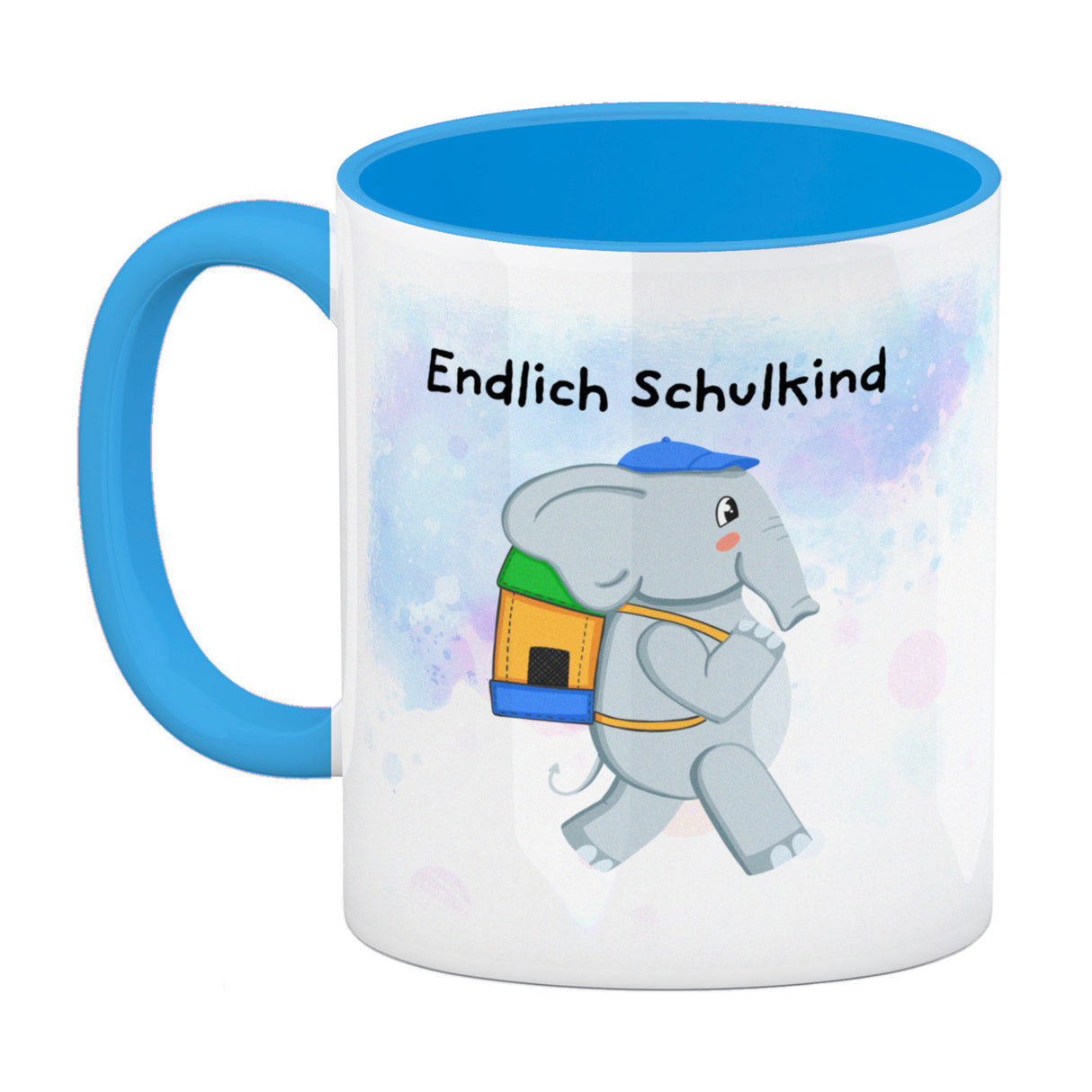 Endlich Schulkind Elefant Kaffeebecher für die Einschulung