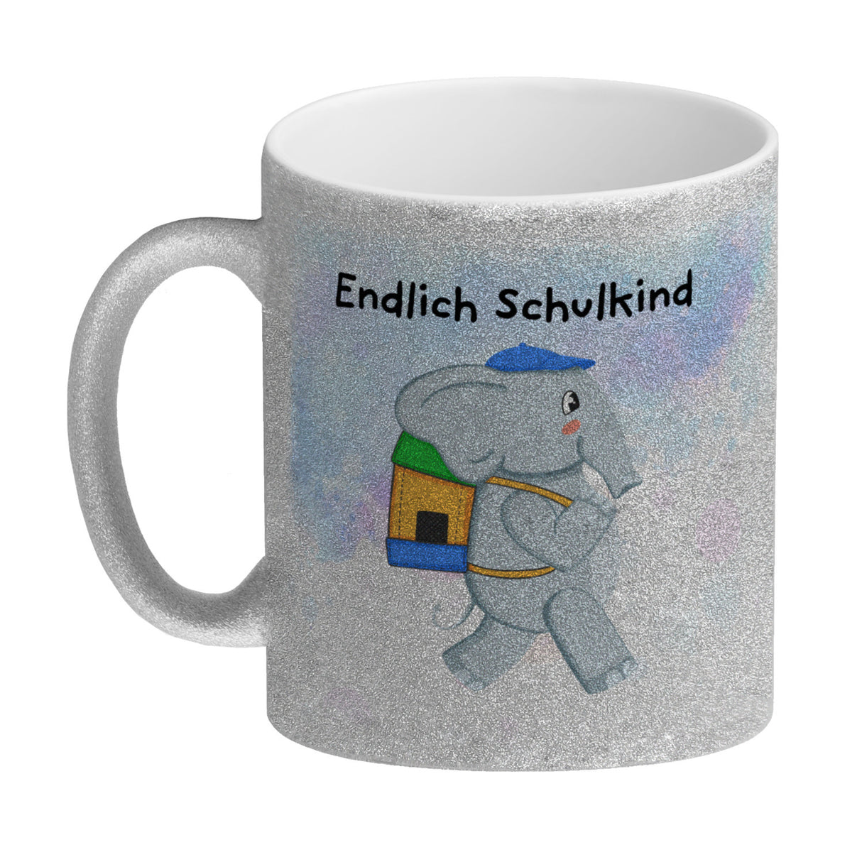 Endlich Schulkind Elefant Kaffeebecher für die Einschulung