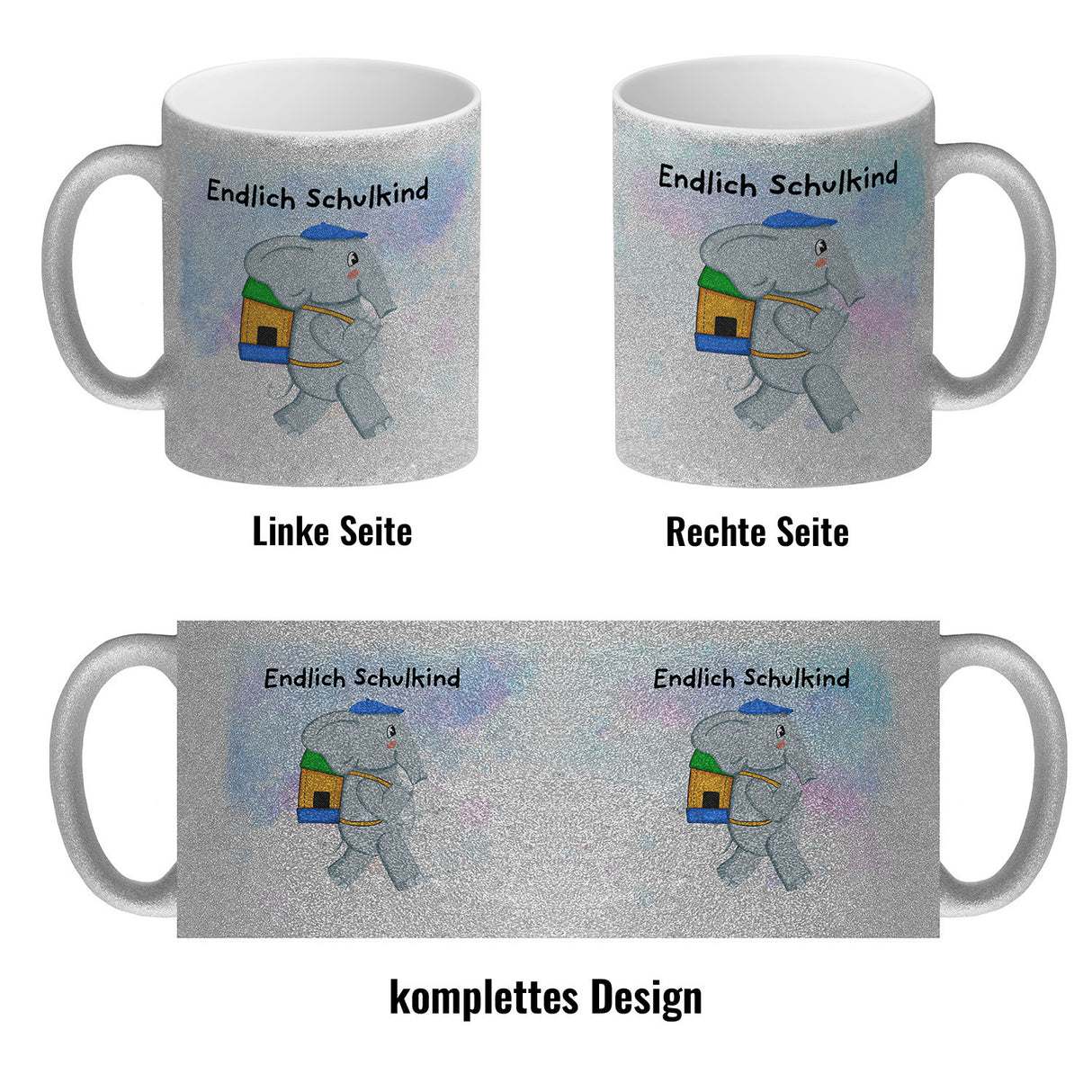 Endlich Schulkind Elefant Kaffeebecher für die Einschulung