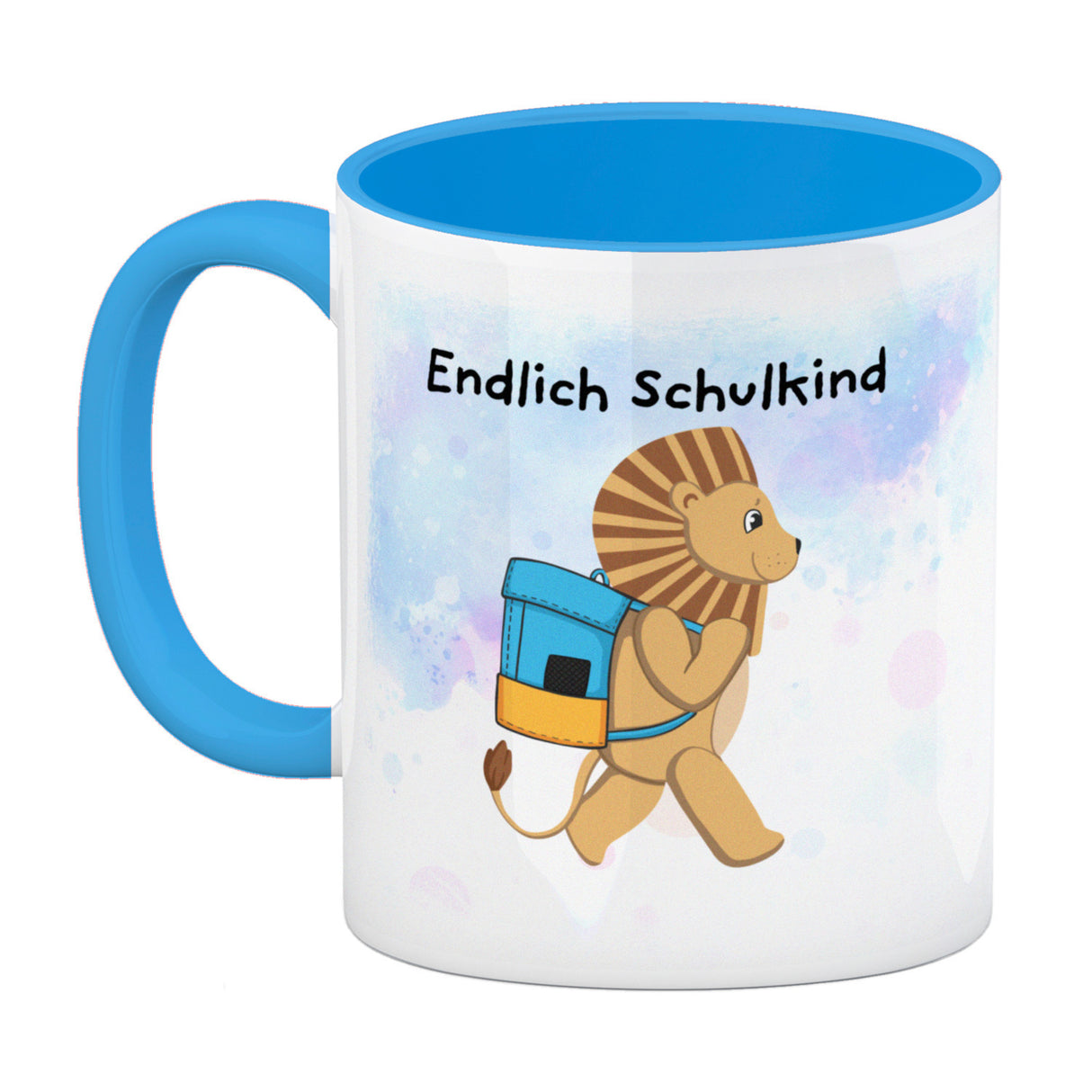 Endlich Schulkind Löwe Kaffeebecher für die Einschulung