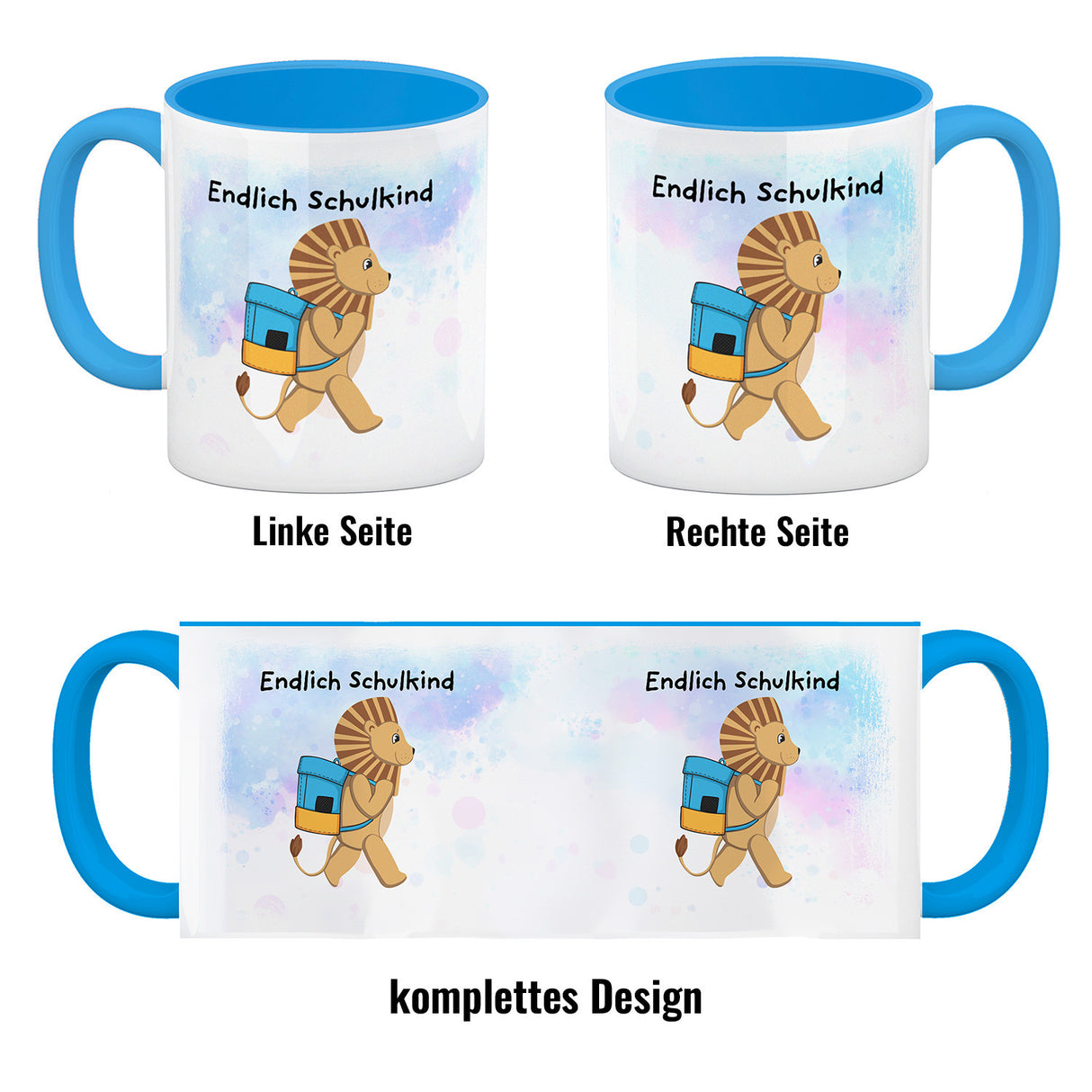 Endlich Schulkind Löwe Kaffeebecher für die Einschulung