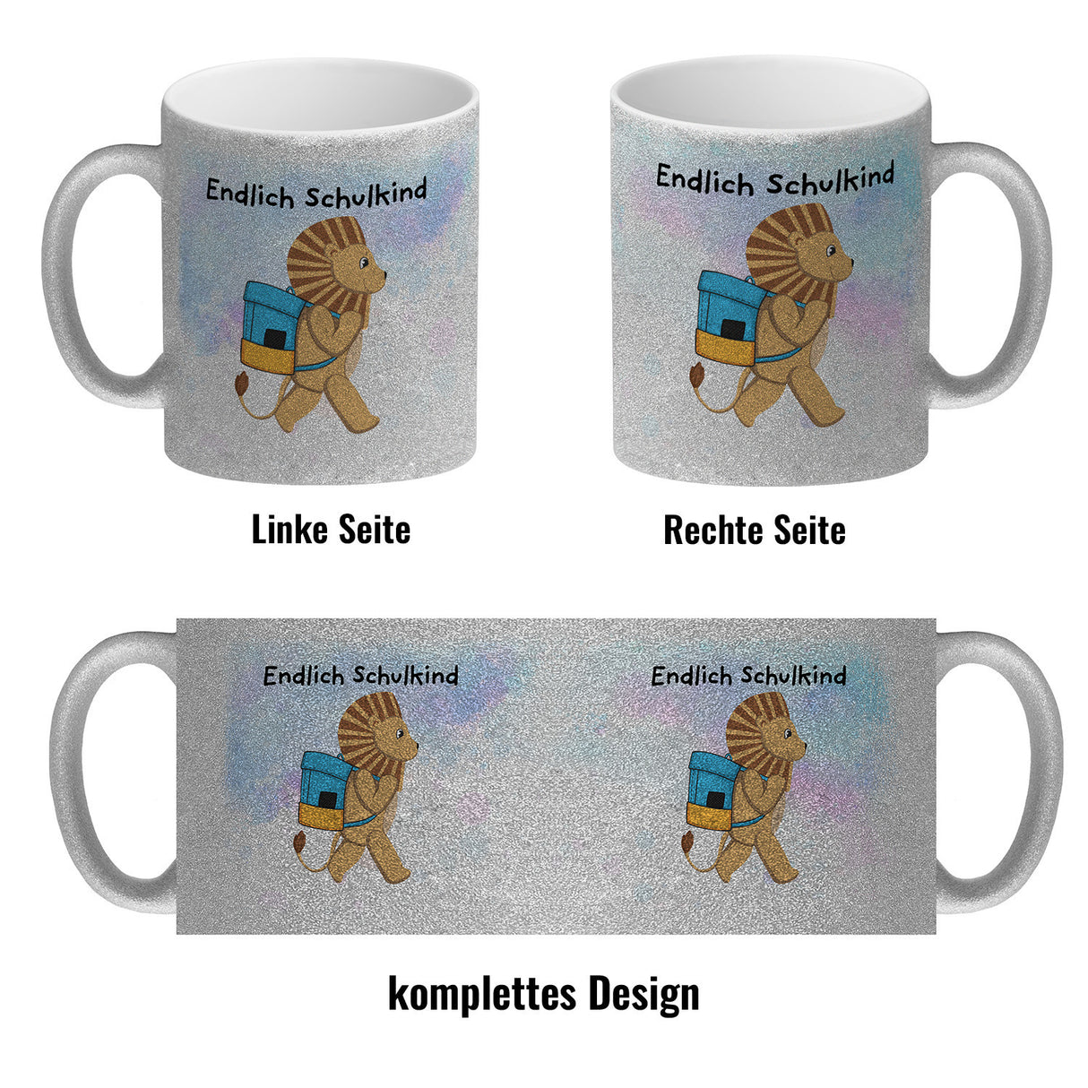 Endlich Schulkind Löwe Kaffeebecher für die Einschulung
