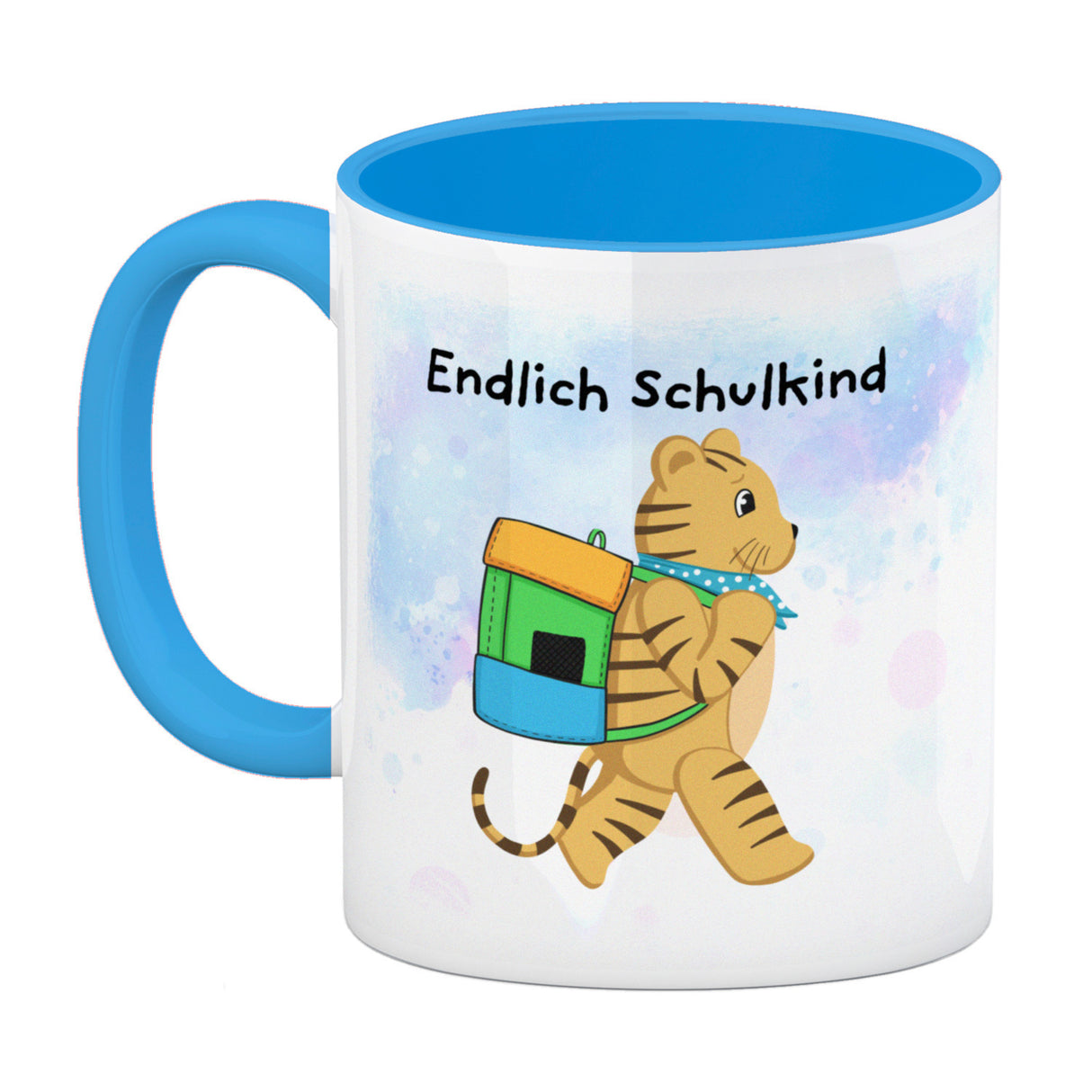 Endlich Schulkind Tiger Kaffeebecher für die Einschulung