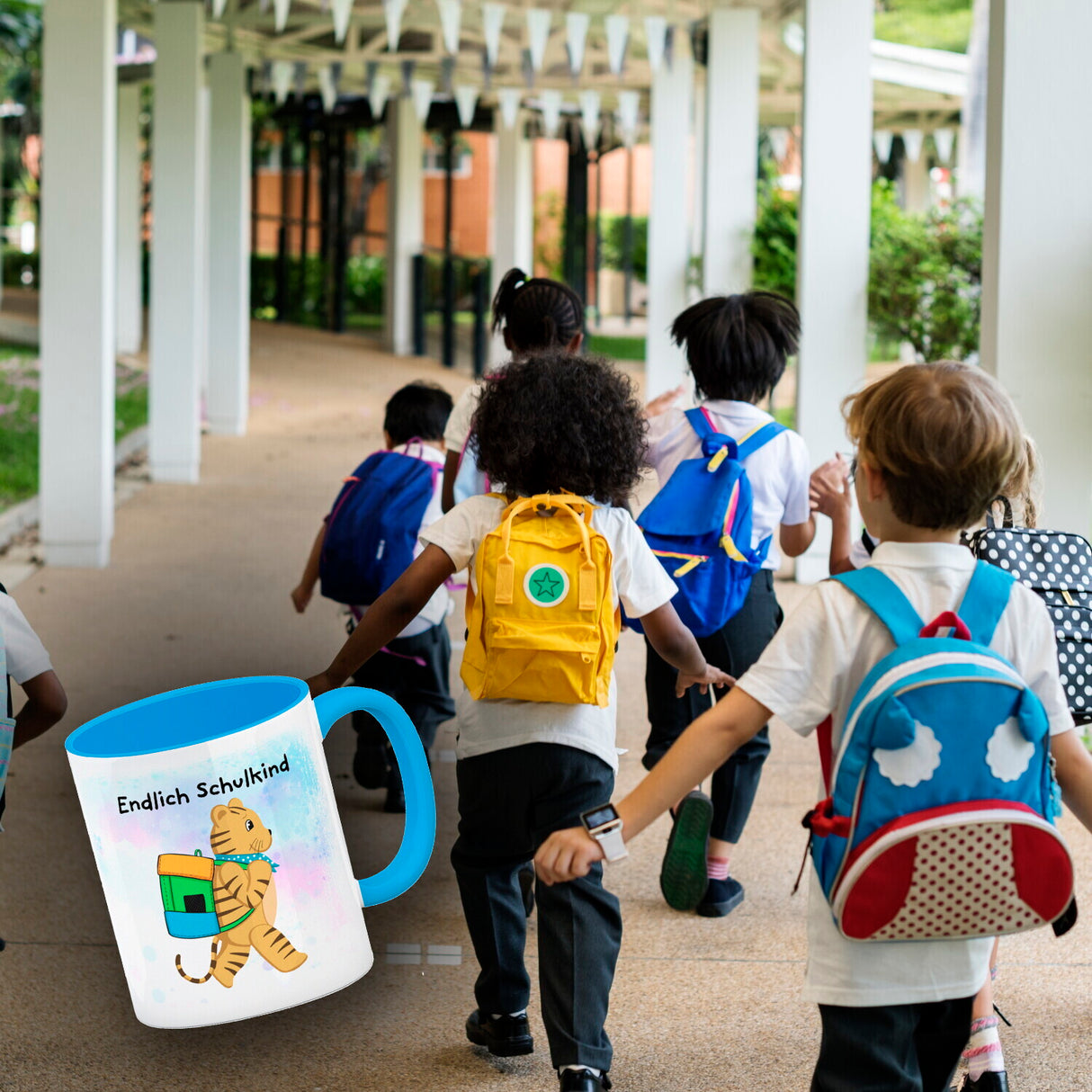 Endlich Schulkind Tiger Kaffeebecher für die Einschulung