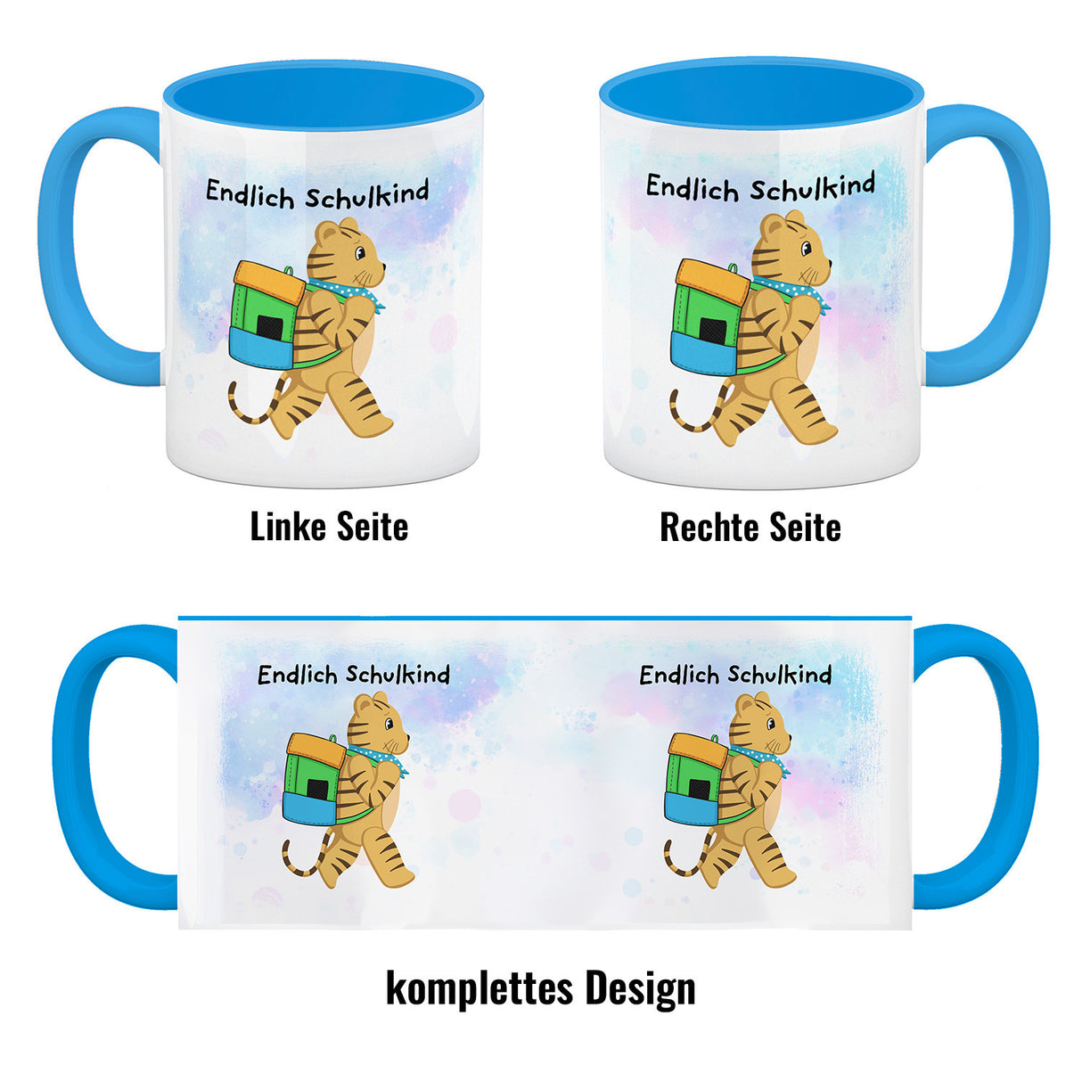Endlich Schulkind Tiger Kaffeebecher für die Einschulung