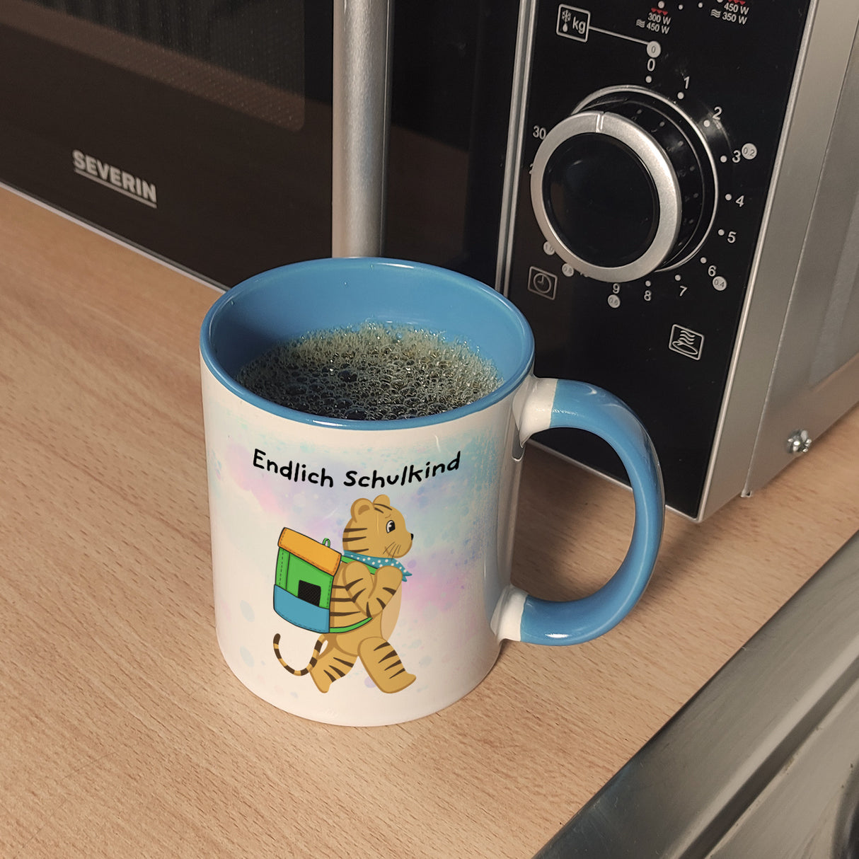 Endlich Schulkind Tiger Kaffeebecher für die Einschulung