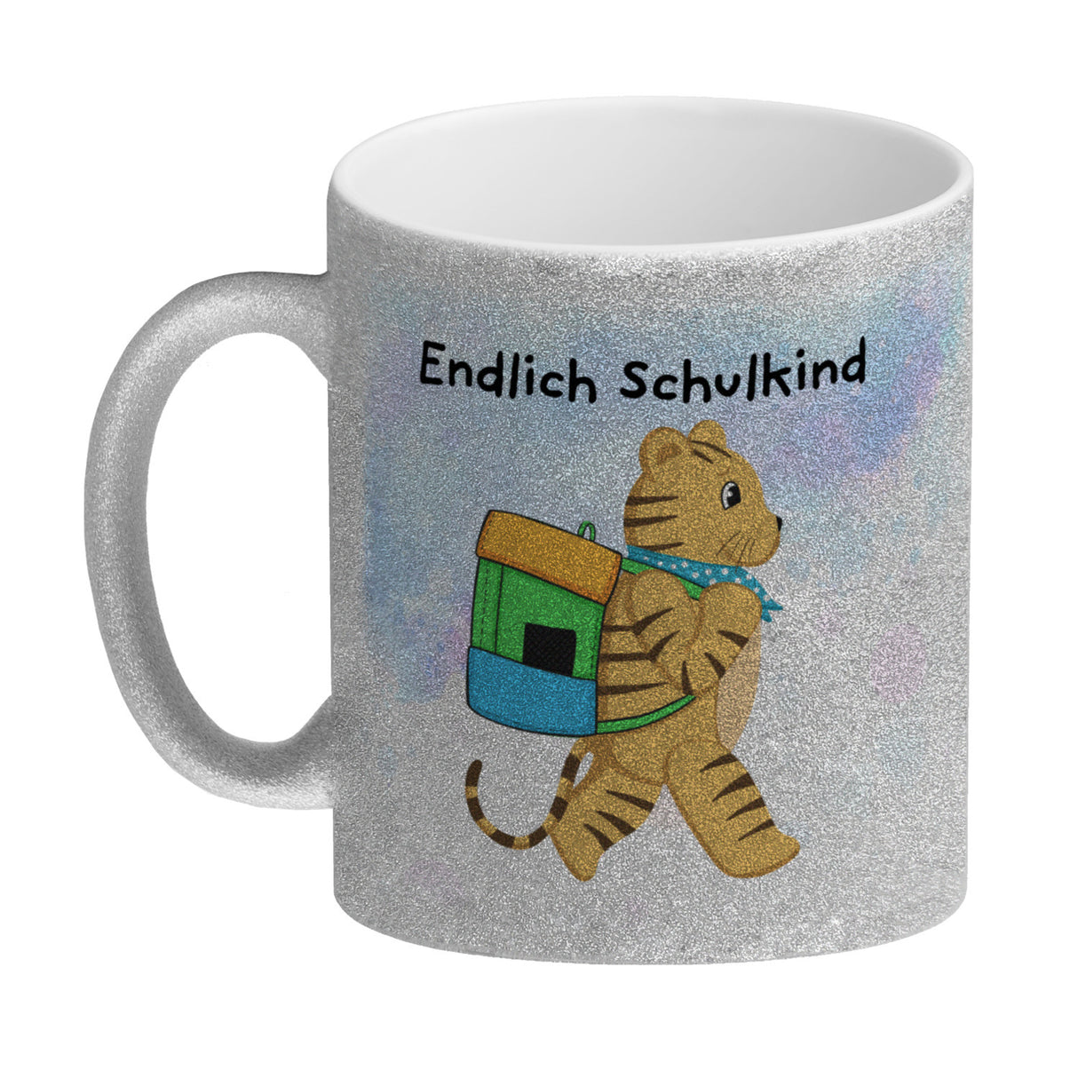 Endlich Schulkind Tiger Kaffeebecher für die Einschulung