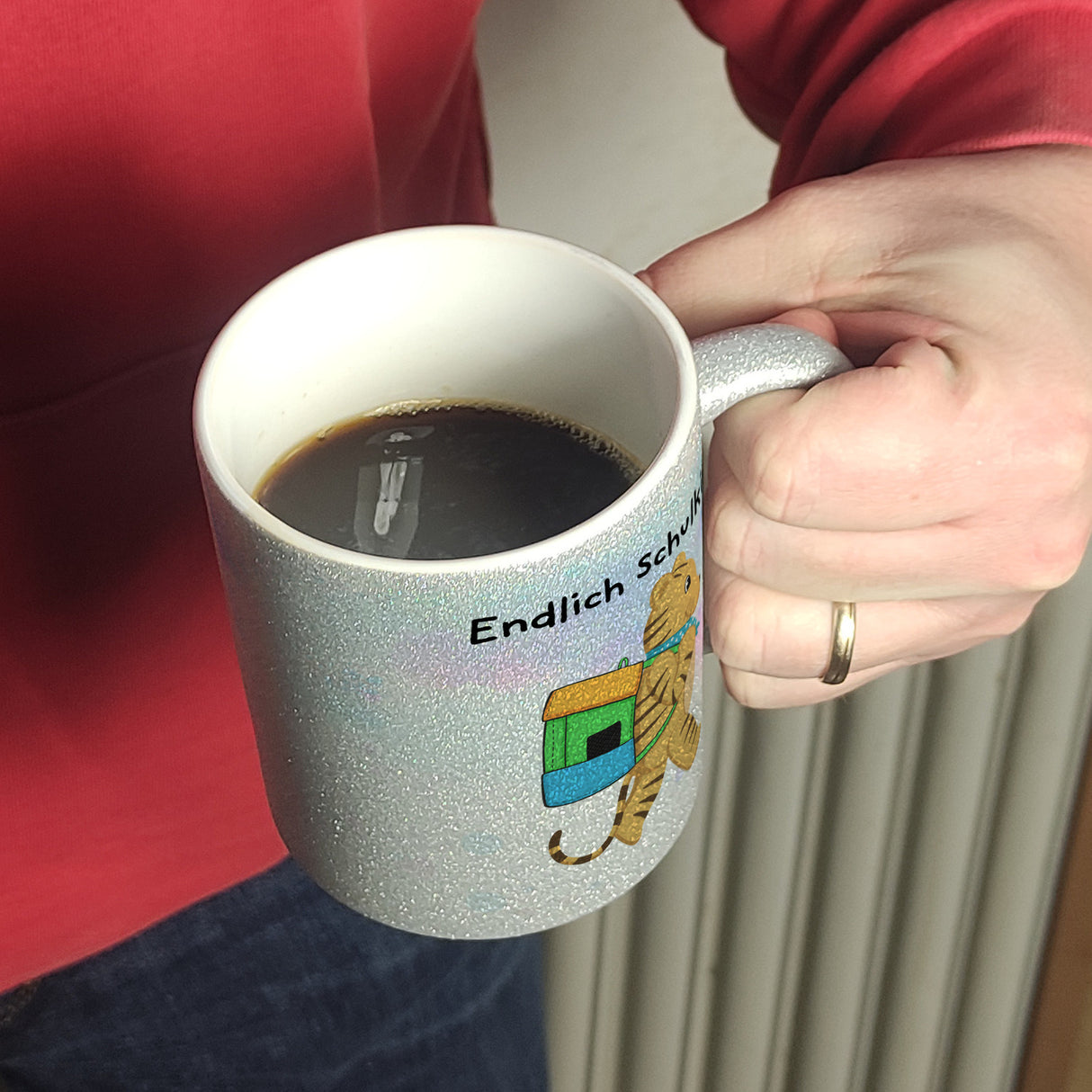 Endlich Schulkind Tiger Kaffeebecher für die Einschulung