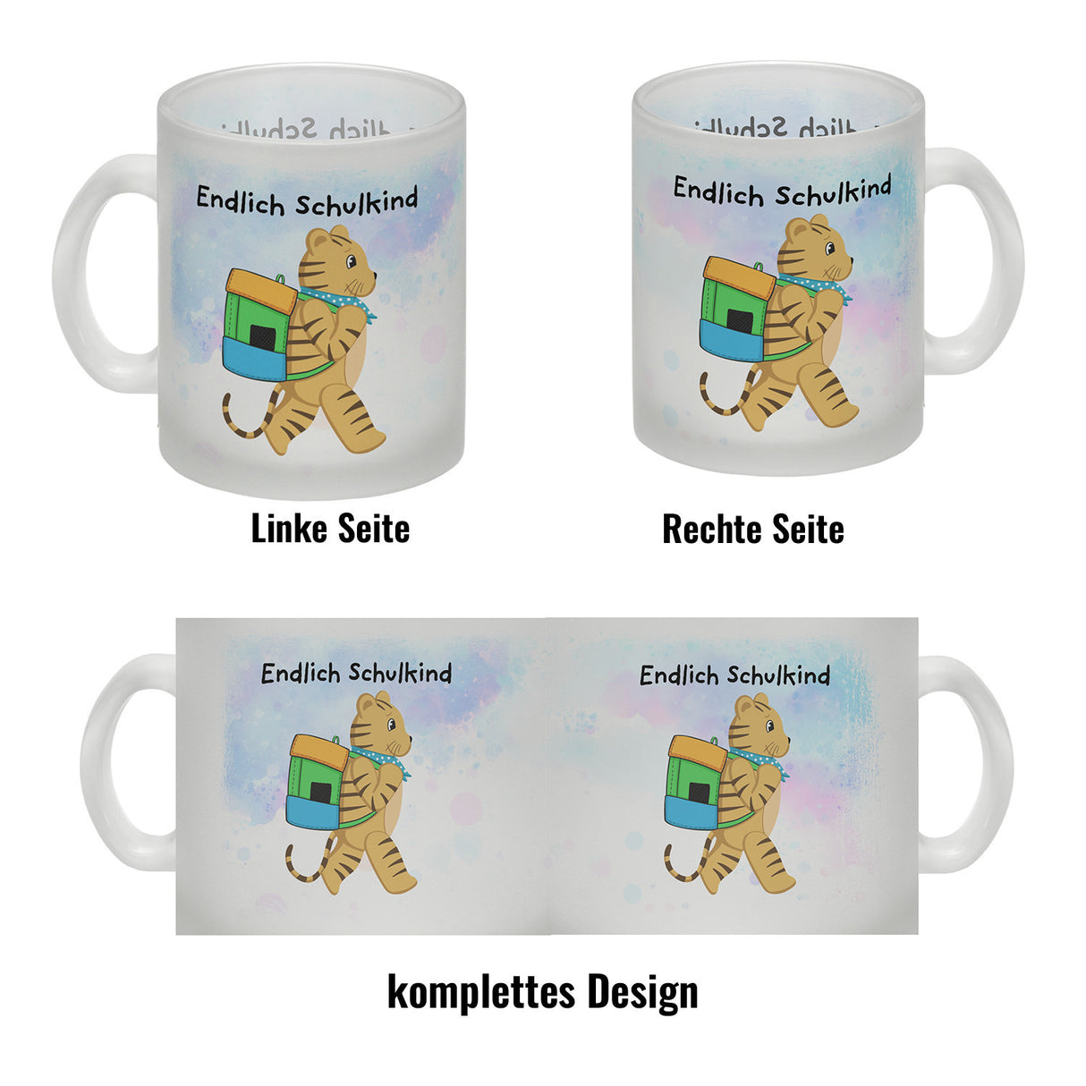 Endlich Schulkind Tiger Kaffeebecher für die Einschulung