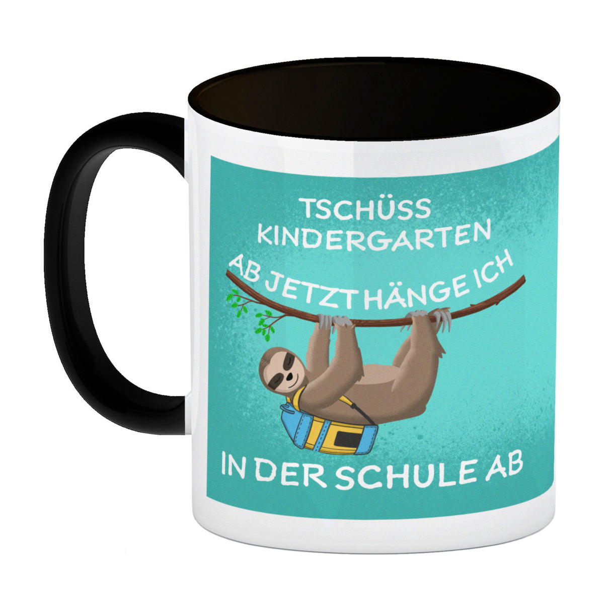 Tschüss Kindergarten... Faultier Kaffeebecher für die Einschulung