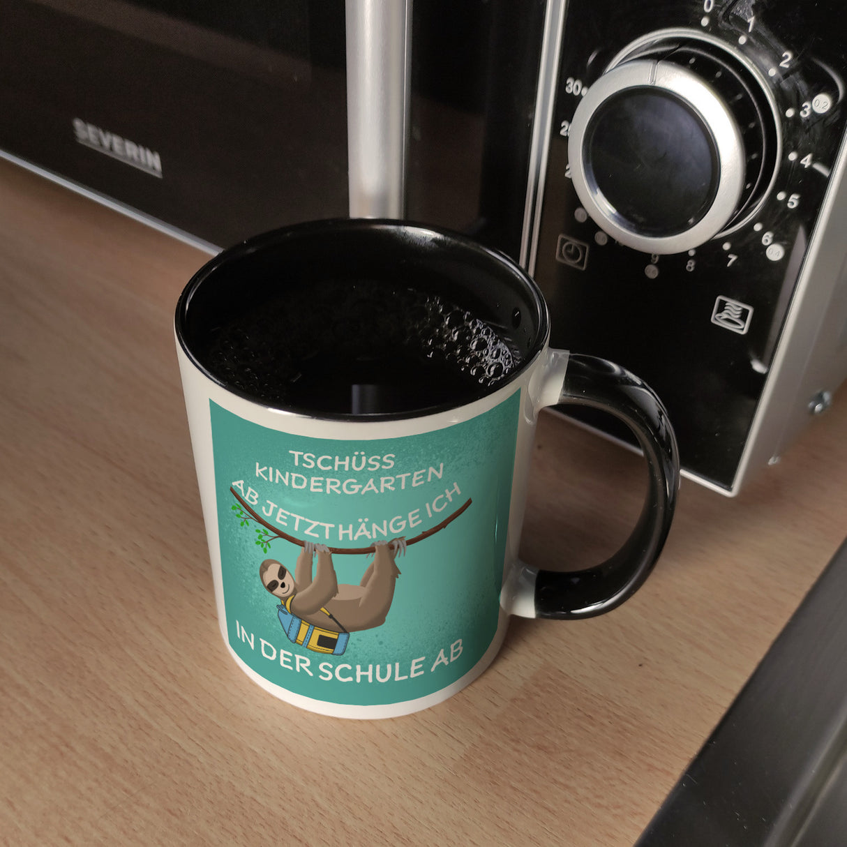 Tschüss Kindergarten... Faultier Kaffeebecher für die Einschulung
