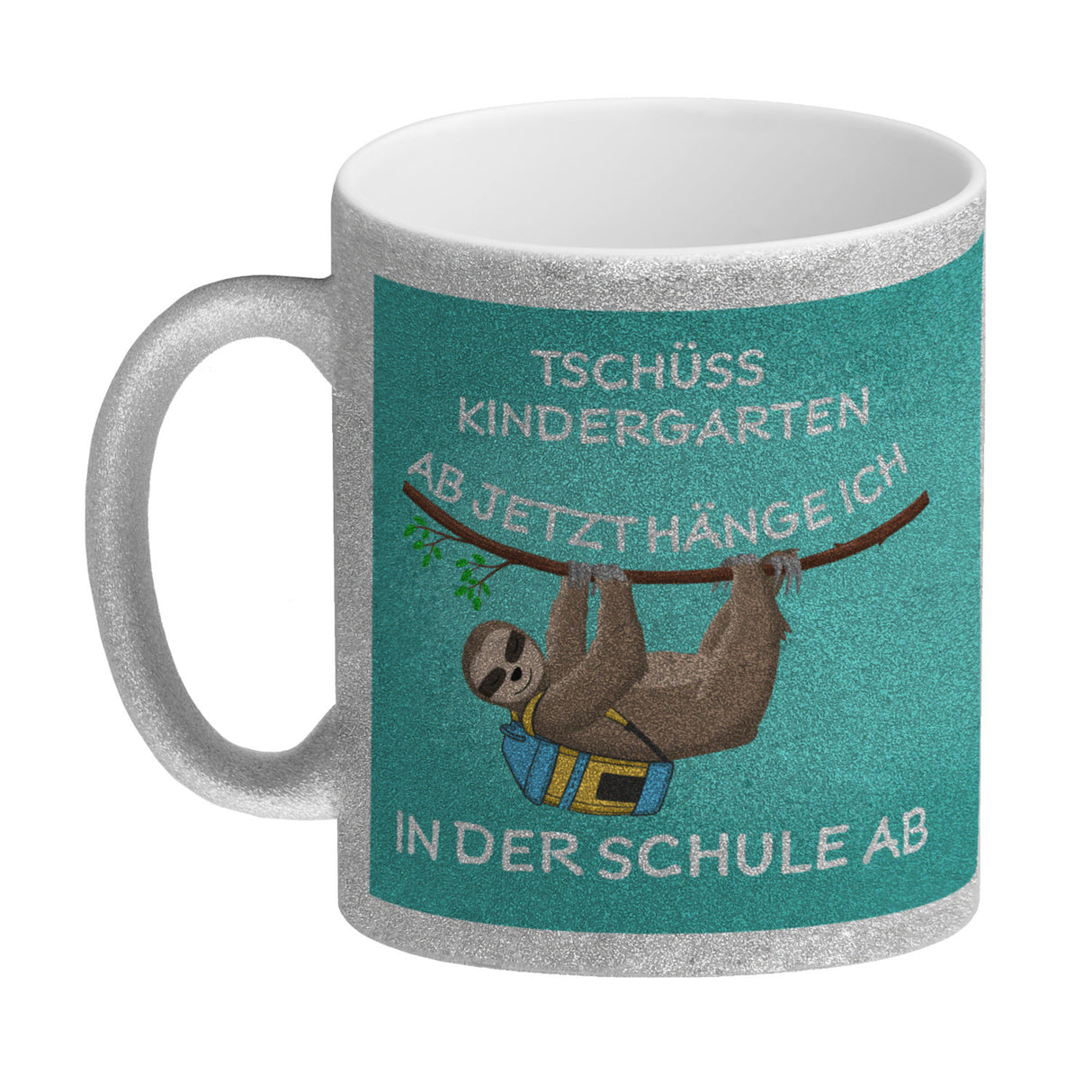 Tschüss Kindergarten... Faultier Kaffeebecher für die Einschulung
