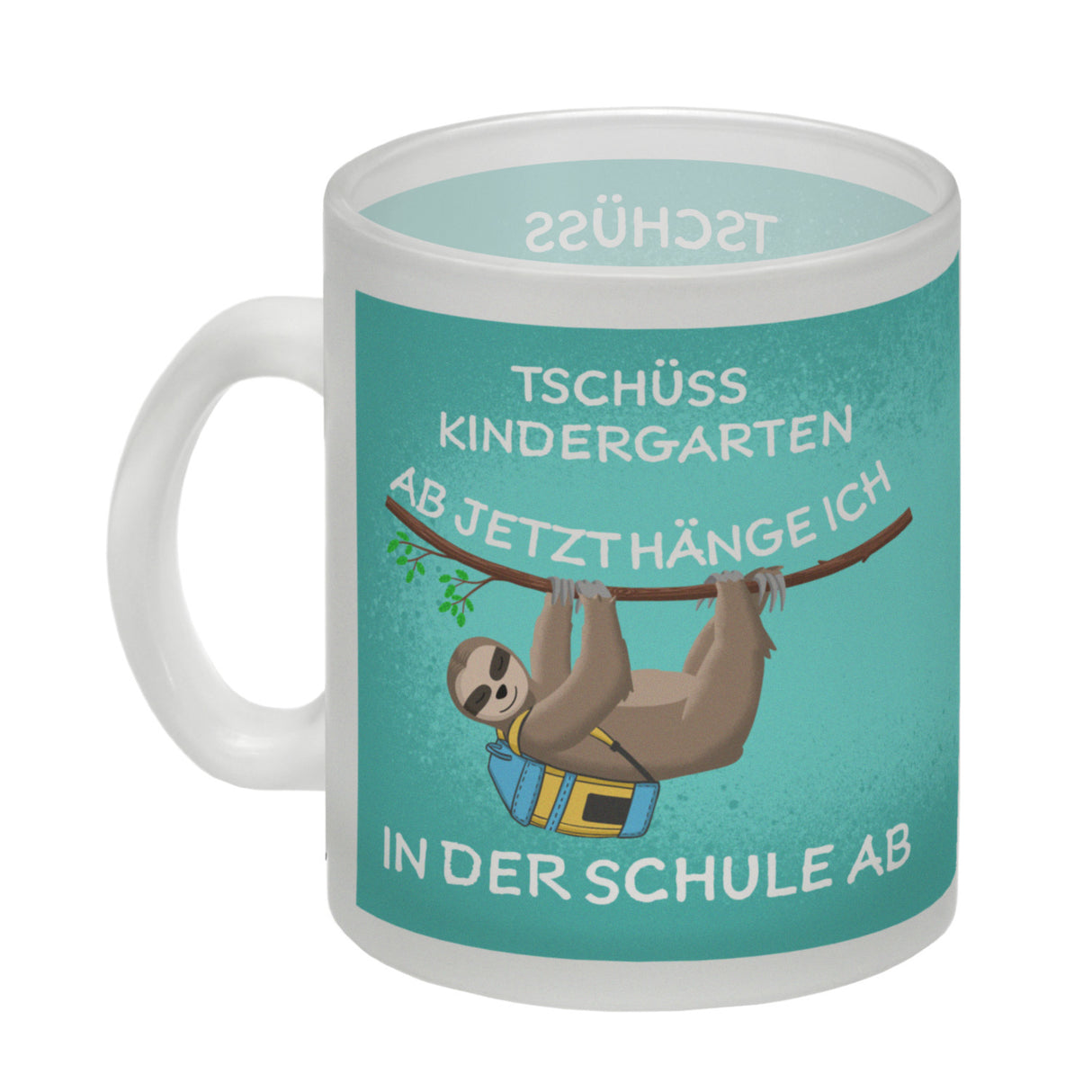 Tschüss Kindergarten... Faultier Kaffeebecher für die Einschulung