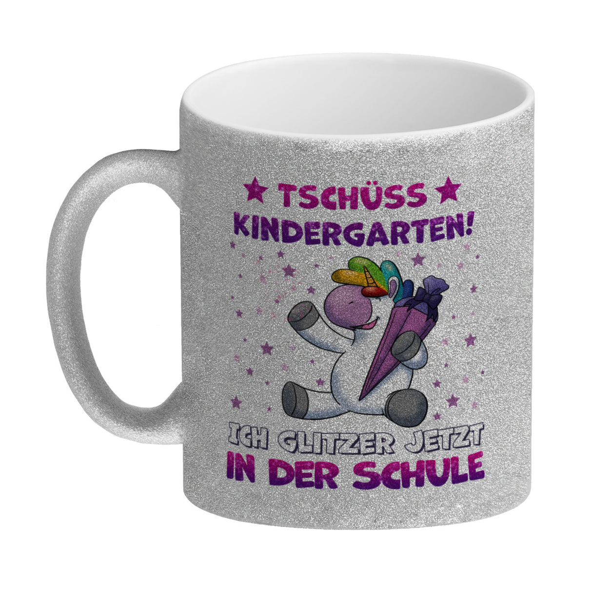 Tschüss Kindergarten Einhorn Kaffeebecher für die Einschulung