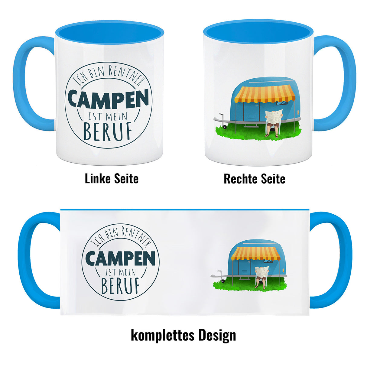 Ich bin Rentner Campen ist mein Beruf Kaffeebecher mit Wohnwagen
