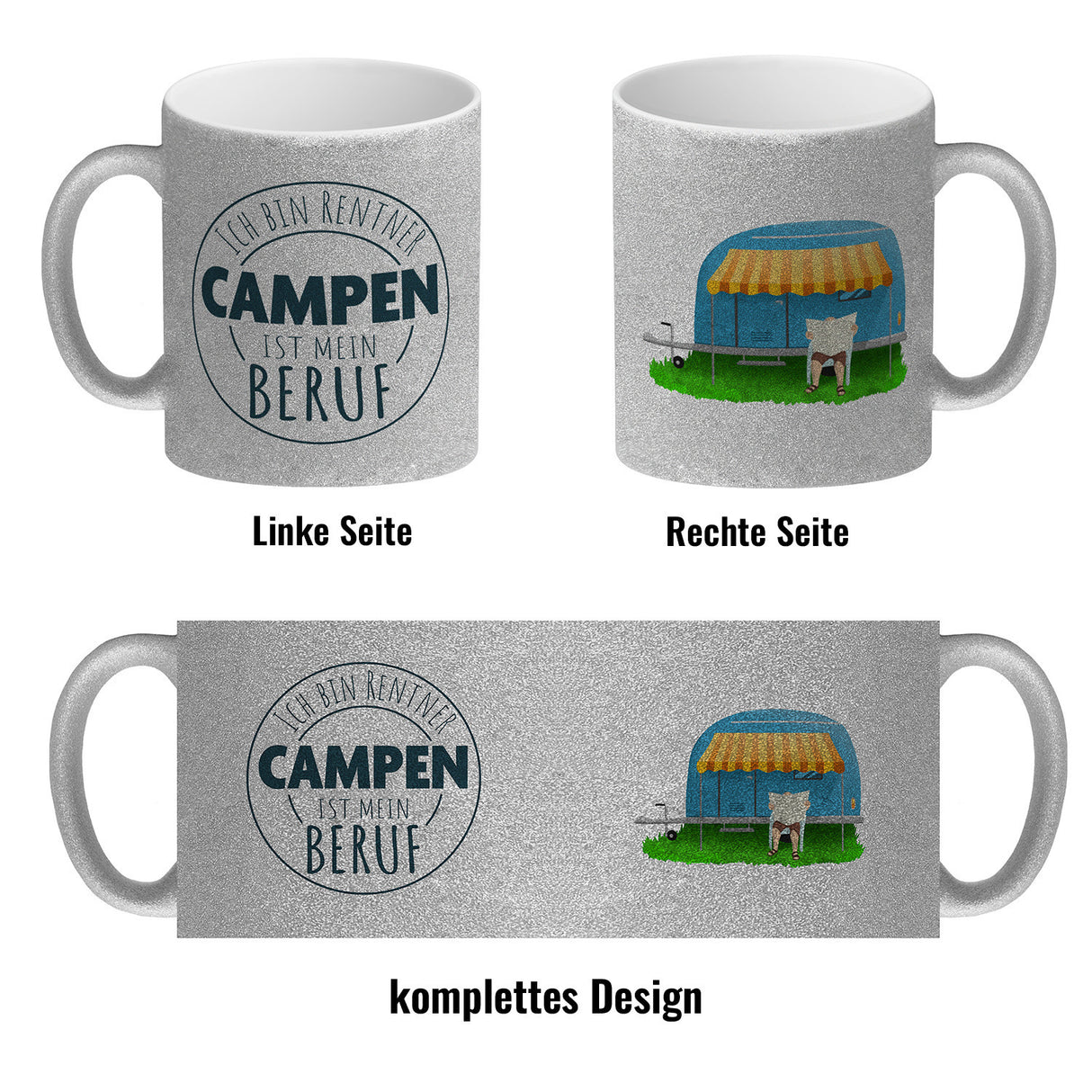 Ich bin Rentner Campen ist mein Beruf Kaffeebecher mit Wohnwagen
