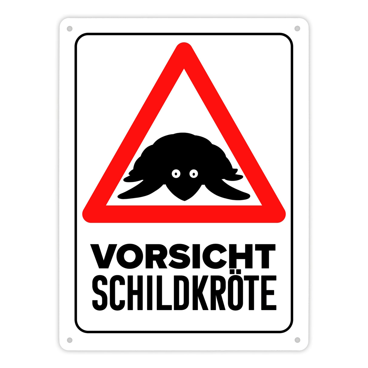 Vorsicht Schildkröte Metallschild mit Schildkröten Silhouette