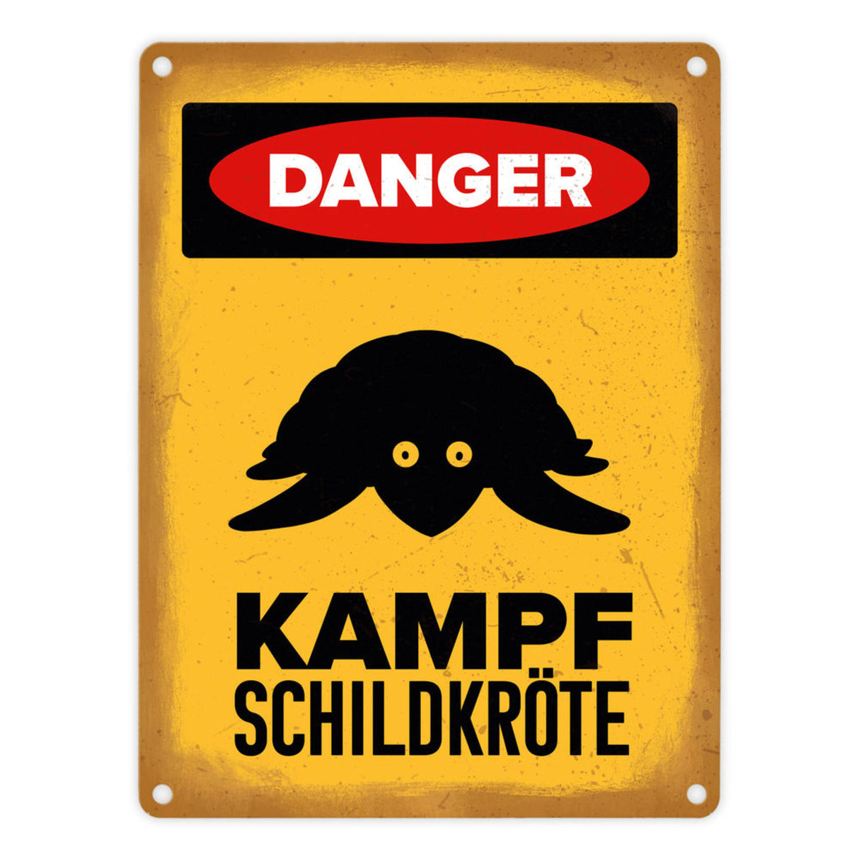 Vorsicht Schildkröte Metallschild mit Schildkröten Silhouette