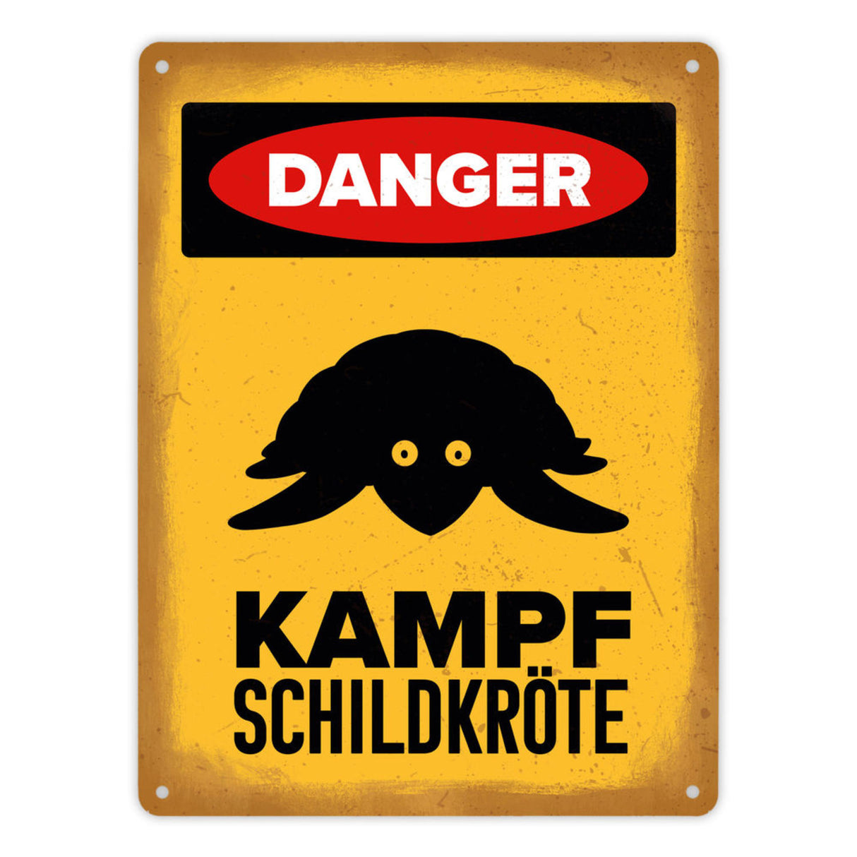 Vorsicht Schildkröte Metallschild mit Schildkröten Silhouette