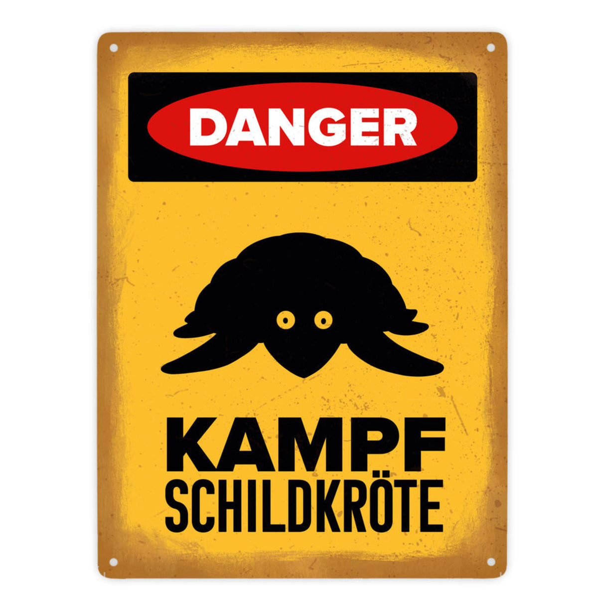 Vorsicht Schildkröte Metallschild mit Schildkröten Silhouette