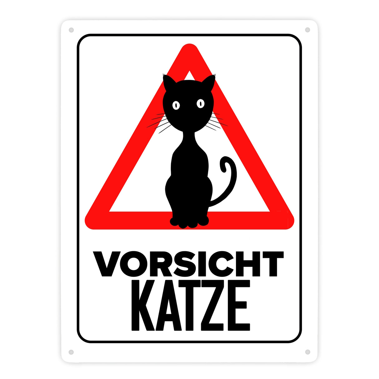 Vorsicht Katze Metallschild mit Katzen Silhouette