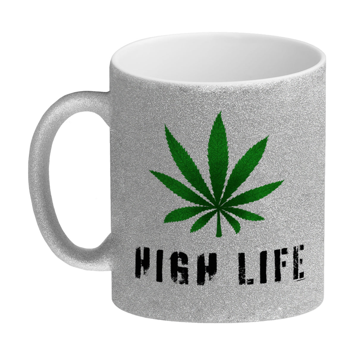 High Life Kaffeebecher mit Marihuanablatt