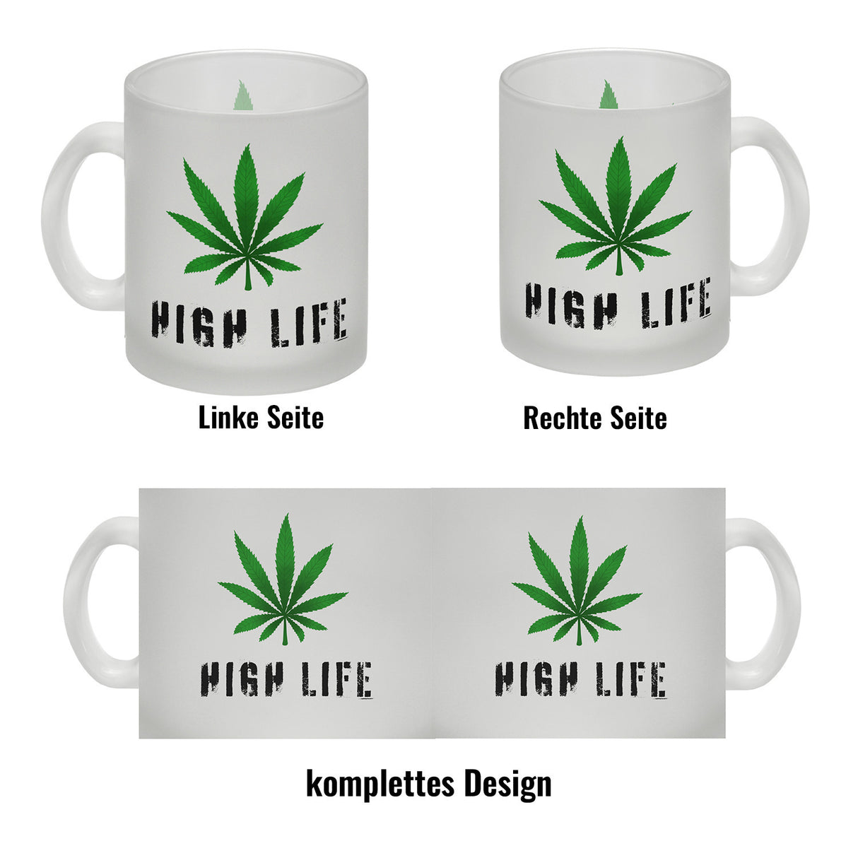 High Life Kaffeebecher mit Marihuanablatt