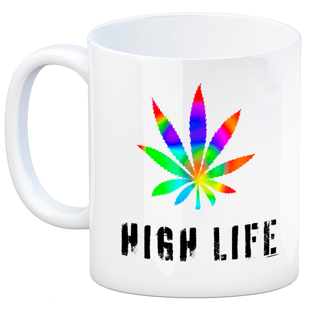 High Life Kaffeebecher mit Marihuanablatt