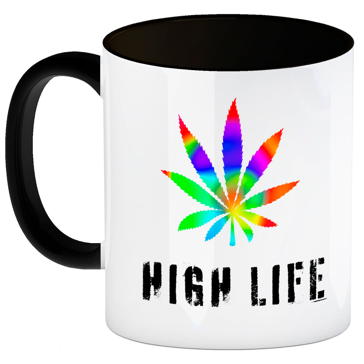 High Life Kaffeebecher mit Marihuanablatt