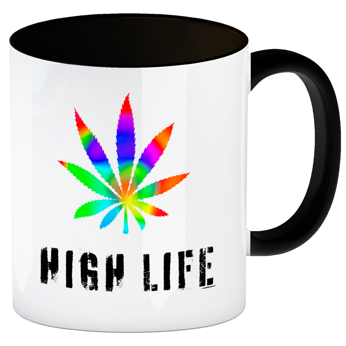 High Life Kaffeebecher mit Marihuanablatt