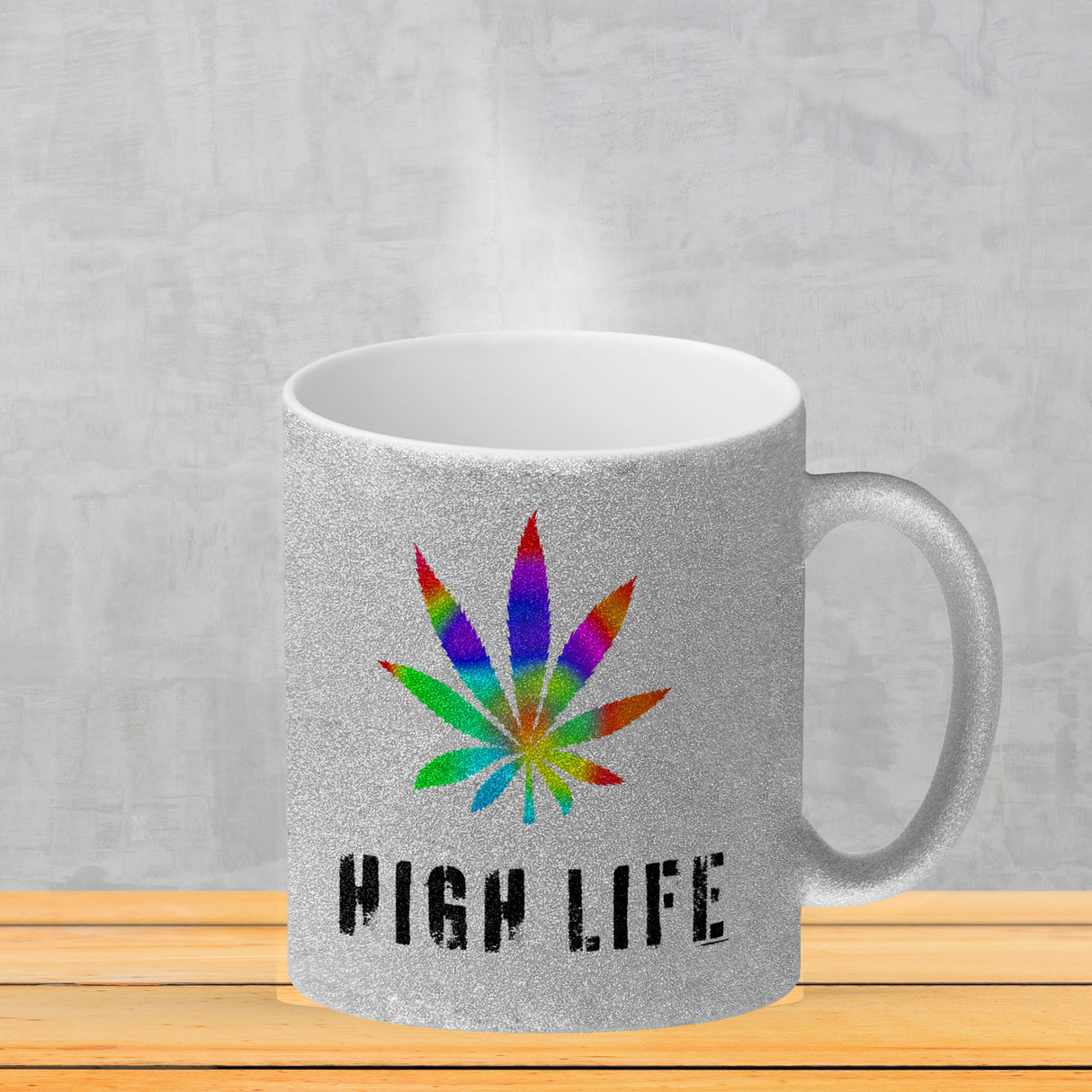 High Life Kaffeebecher mit Marihuanablatt