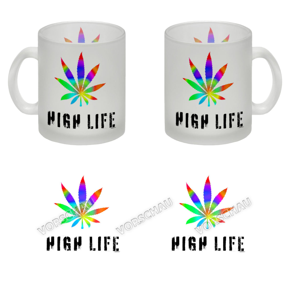 High Life Kaffeebecher mit Marihuanablatt