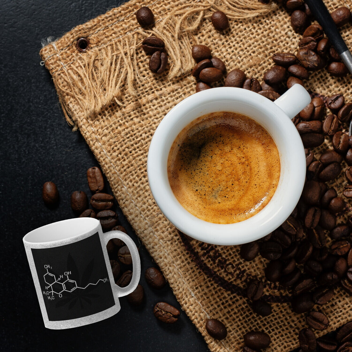 THC Molekül Kaffeebecher
