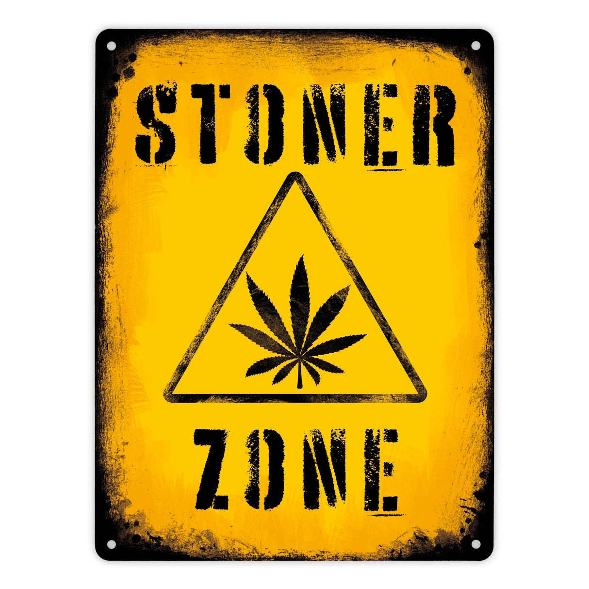 Stoner Zone Metallschild mit Marihuanablatt