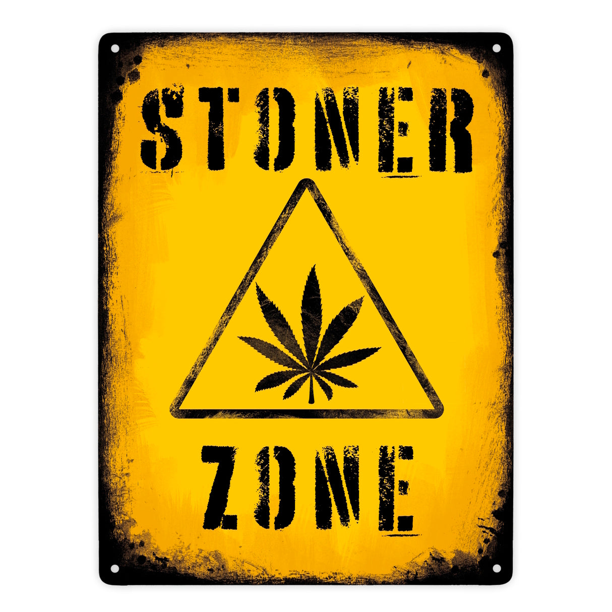 Stoner Zone Metallschild mit Marihuanablatt