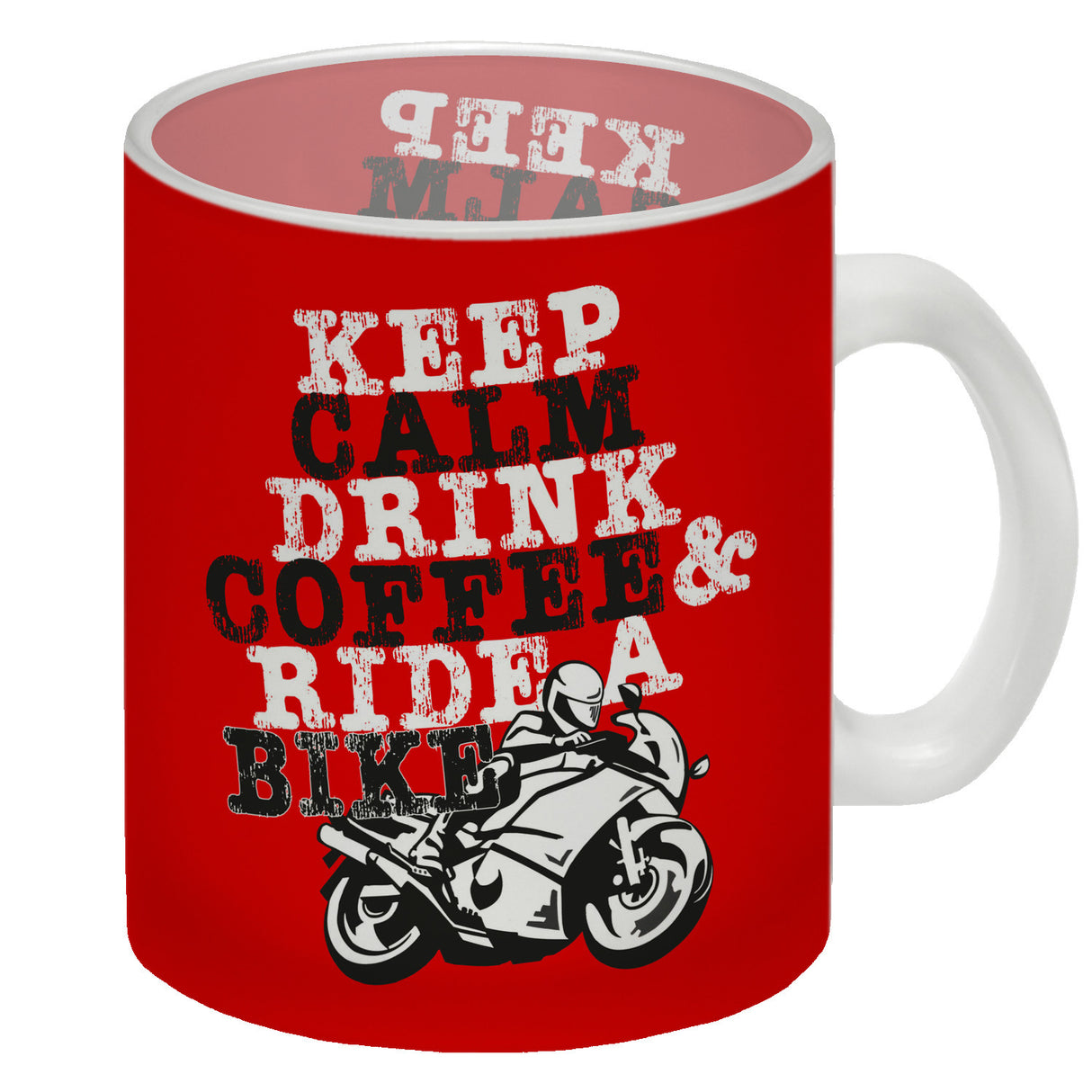 Keep calm & ride a bike Kaffeebecher zum Thema Motorrad fahren