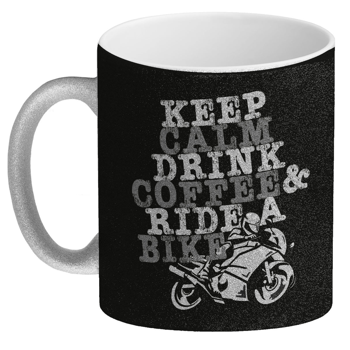 Keep calm & ride a bike Kaffeebecher zum Thema Motorrad fahren