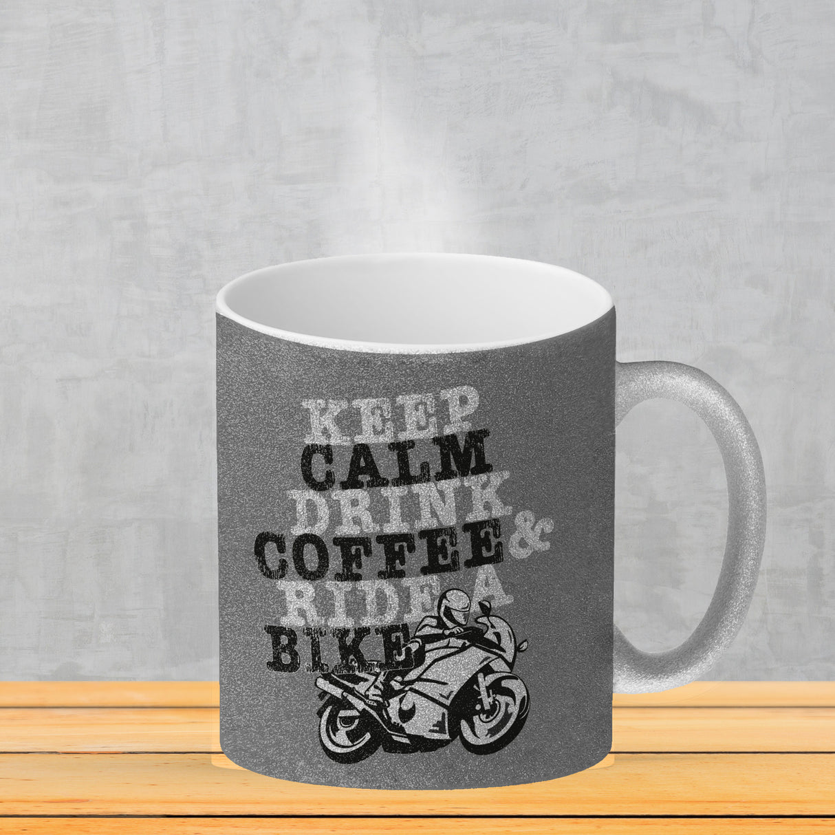 Keep calm & ride a bike Kaffeebecher zum Thema Motorrad fahren