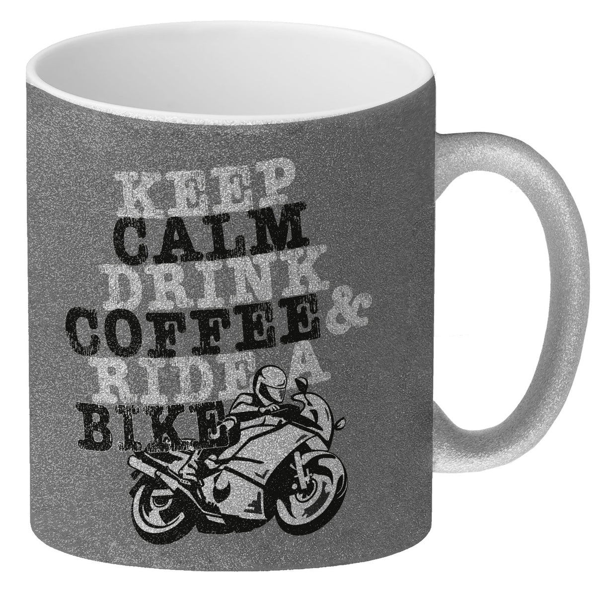 Keep calm & ride a bike Kaffeebecher zum Thema Motorrad fahren