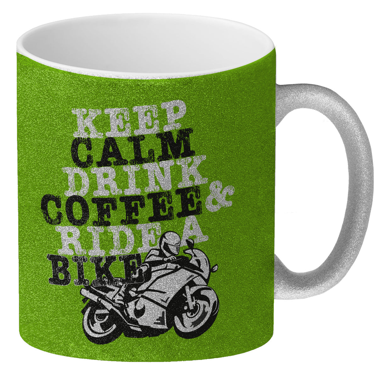 Keep calm & ride a bike Kaffeebecher zum Thema Motorrad fahren