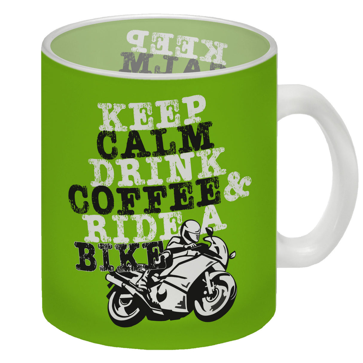 Keep calm & ride a bike Kaffeebecher zum Thema Motorrad fahren