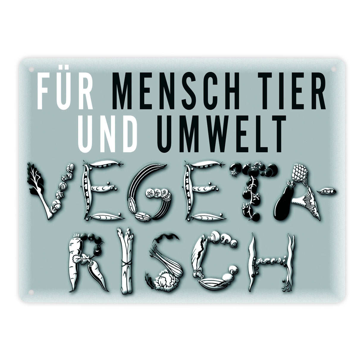 Gemüse Metallschild zum Thema Vegetarier