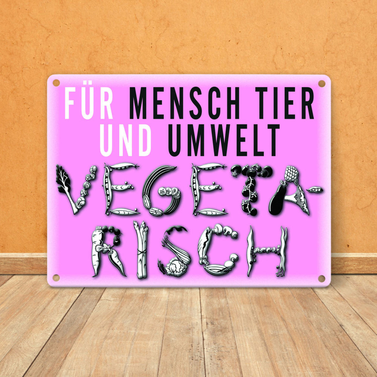 Gemüse Metallschild zum Thema Vegetarier